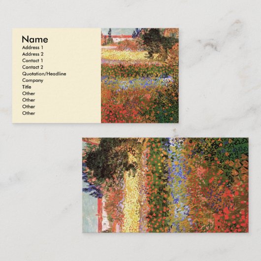 Flowering Garden by Vincent vanゴッホ 名刺 (正面/裏面)