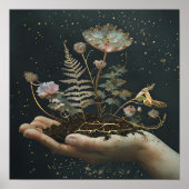 Flowering Garden in Hand Poster ポスター (正面)