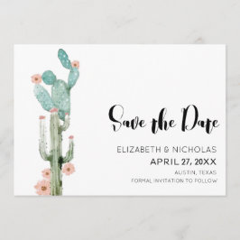 Flowering Love - Cactus Photo Save The Date セーブザデート