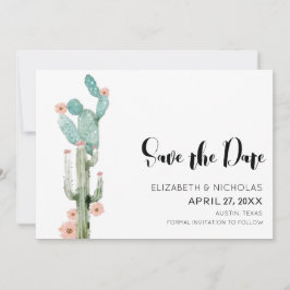 Flowering Love - Cactus Photo Save The Date セーブザデート