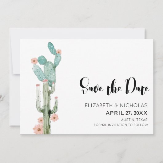 Flowering Love - Cactus Photo Save The Date セーブザデート (正面)