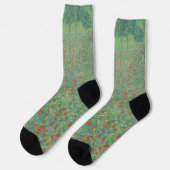 Flowering Poppies - Gustav Klimt ソックス (左)