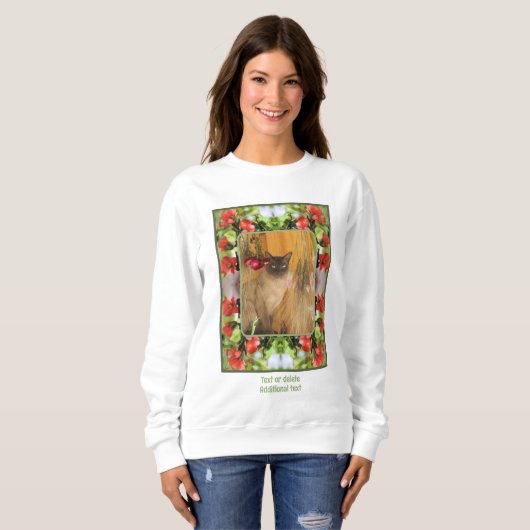 Flowering Quinceの花が自分の写真を作成 スウェットシャツ (正面フル)