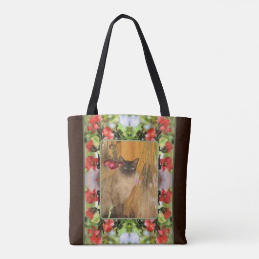 Flowering Quinceの花が自分の写真を作成 トートバッグ (裏面)