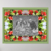 Flowering Quinceの花が自分の写真を作成 ポスター (正面)