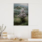 Flowering Tree Lilac Print, Antique Spring Field ポスター (キッチン)