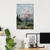 Flowering Trees Print, Antique Spring Field ポスター (ホームオフィス)