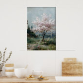 Flowering Trees Print, Antique Spring Field ポスター (キッチン)