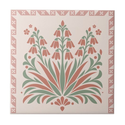 Flowering Yucca - Southwest Folk Pattern タイル (正面)