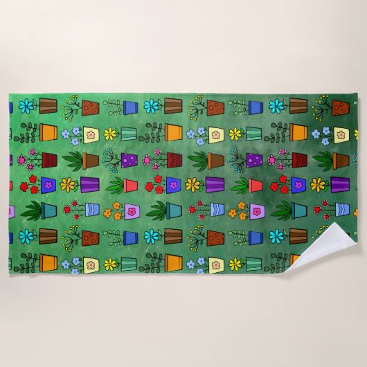 Flowerpots  ビーチタオル (正面)