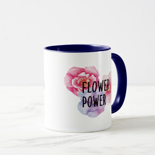 Flowerpower – Tasse mit Blumenvibes マグカップ (正面右)