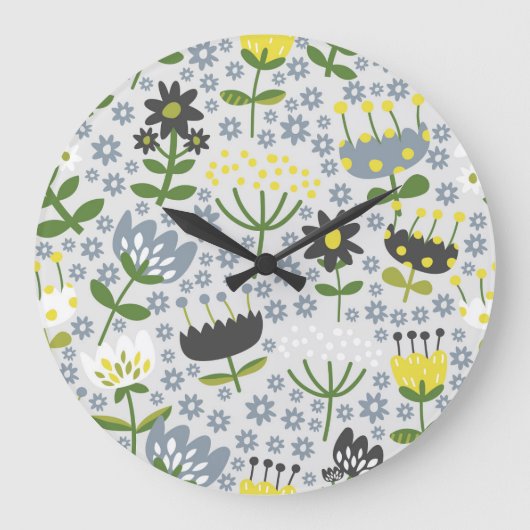 flowers ラージ壁時計 (正面)