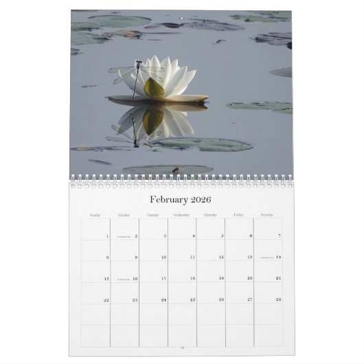 Flowers 2026 a Calendar カレンダー (2月 2026)