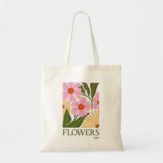 Flowers Aesthetic Tote Bag | Vintage Floral トートバッグ (正面)