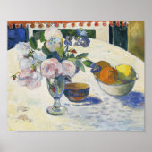 Flowers and a Bowl of Fruit | Paul Gauguin ポスター (正面)