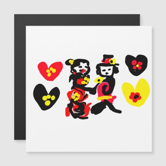 Flowers and black and red Valentine day (正面/裏面)