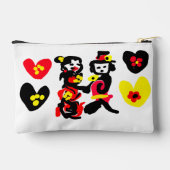 Flowers and black and red Valentine day アクセサリーポーチ (裏面)