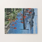 Flowers and Boats on Coast ジグソーパズル (横)
