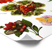 Flowers and butterflies bugs insect plants nature ポスター (角)