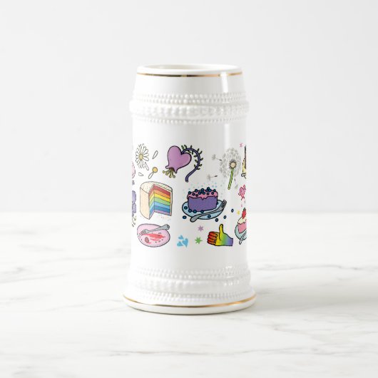 Flowers and cakes mug ビールジョッキ (中央)