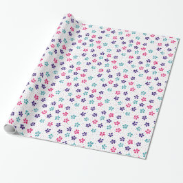 Flowers and Dots Floral Pattern ラッピングペーパー