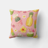 Flowers and exotic fruits vintage seamless pattern クッション (裏面)