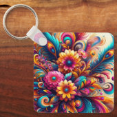 Flowers and Feathers キーホルダー (正面)