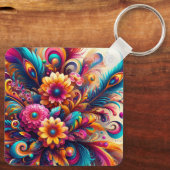 Flowers and Feathers キーホルダー (裏面)