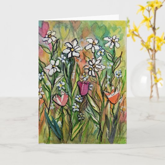 Flowers and Hearts for You カード (黄色い花)