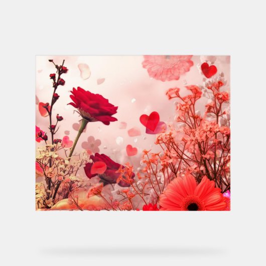 Flowers and More Flowers Adorn This Romantic Wall  アクリルサイン (正面)