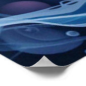 Flowers and Ocean Waves ポスター (角)