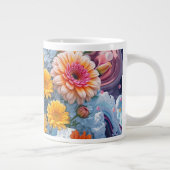 Flowers and Ocean Waves Giant Coffee Mug ジャンボコーヒーマグカップ (右)