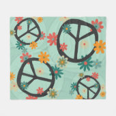 Flowers and Peace Blanket フリースブランケット (正面(横))