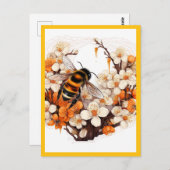 FLOWERS AND THE BEE ポストカード (正面/裏面)