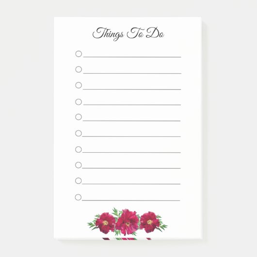 Flowers and Things To Do Lined Notes ポストイット (正面)