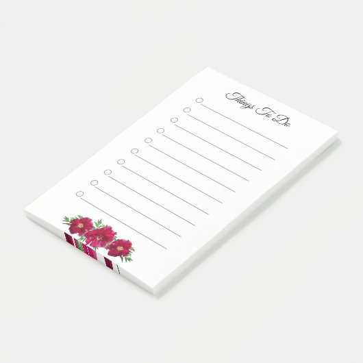 Flowers and Things To Do Lined Post-it Notes ポストイット (アングル)
