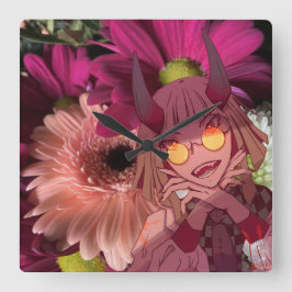 Flowers, anime, スクエア壁時計