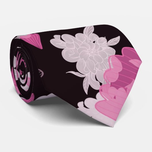 flowers black ネクタイ (ロール)