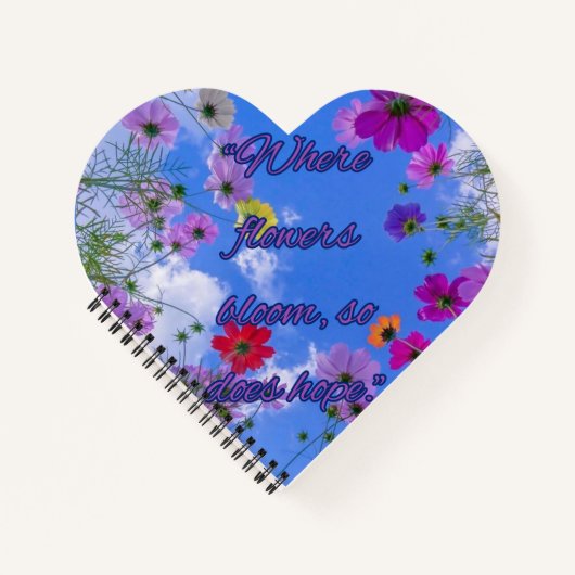 Flowers Bloom Heart Spiral Notebook ノートブック (正面)