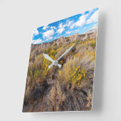 Flowers | Blooming Sagebrush California スクエア壁時計 (傾斜)