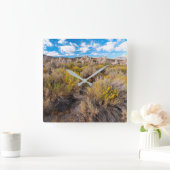 Flowers | Blooming Sagebrush California スクエア壁時計 (ホーム)