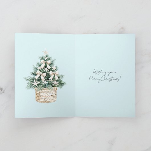 Flowers Brown Hair Man Christmas   カード (内部)