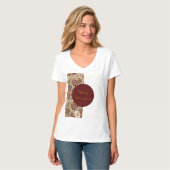 Flowers,Burgundi Red Gold Glitter, Merry Christmas Tシャツ (正面フル)