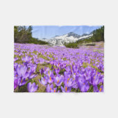 Flowers | Crocus Pirin Mountain Park Bulgaria フリースブランケット (正面(横))