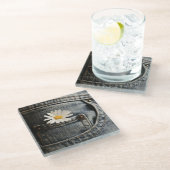 Flowers | Daisy in Jeans Pocket ガラスコースター (アングル)