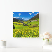 Flowers | Dandelion Canton of Grisons, Switzerland スクエア壁時計 (ホーム)