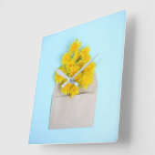 Flowers | Dandelions in Envelope スクエア壁時計 (傾斜)