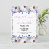 Flowers & Diamonds 40th Birthday Spanish 招待状 (スタンド正面)