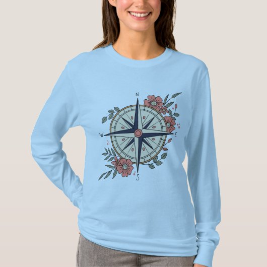 Flowers, Directions, Compass Tシャツ (正面)