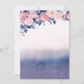 Flowers,Eiffel Tower Bow Butterfly Quinceanera  招待状 (裏面)